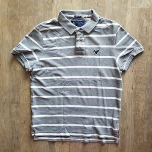 AMERICAN EAGLE Striped Men's Athletic Fit Polo